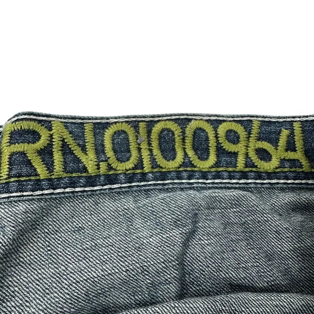AKADEMIKS Vintage Jean Shorts Embroidered Skater Hip Hop Jorts‎ Baggy Sz 40